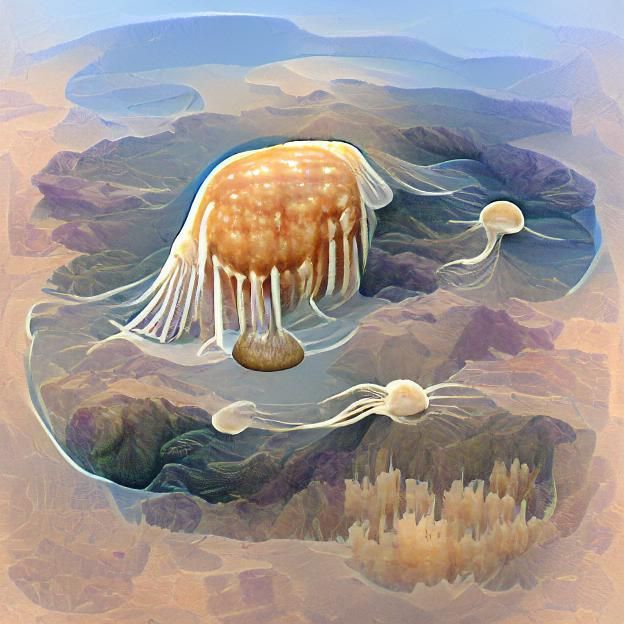 Rotund land-dwelling jellyfish