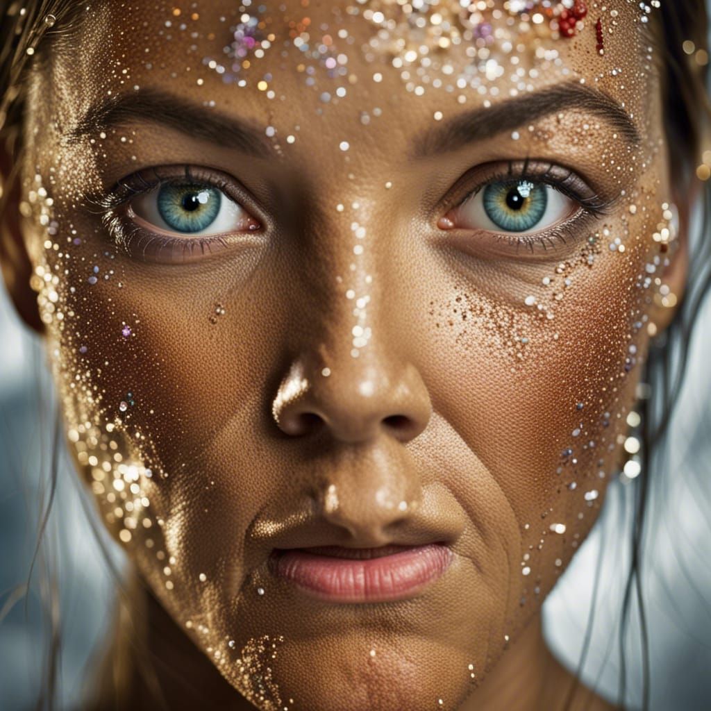 Woman named glitter Close-up portrait, color portrait, Linke...