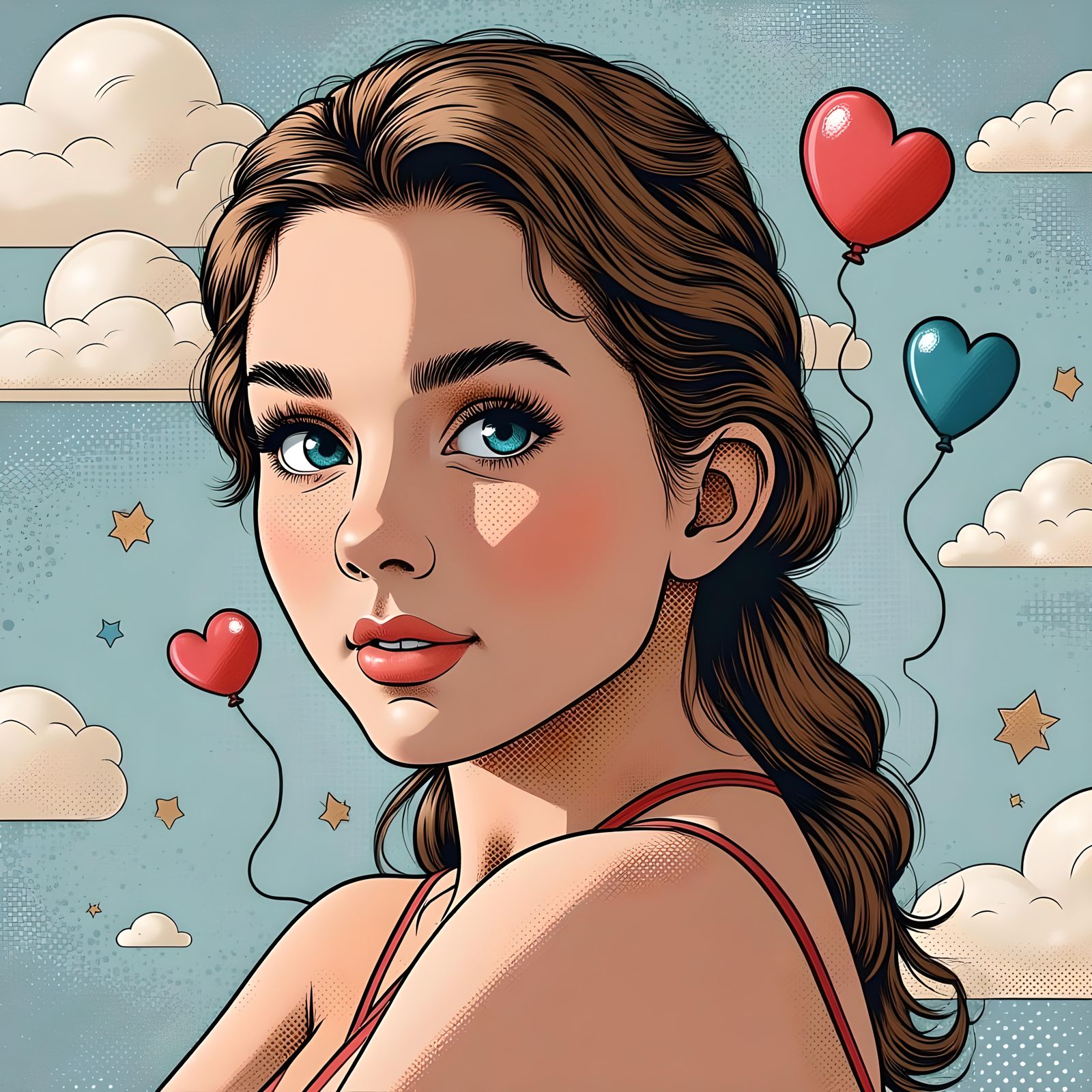  <lora:1950s Comics:1.0>