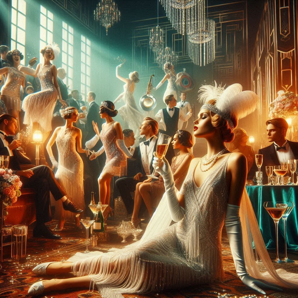 An extravagant 1920s Gatsby party.