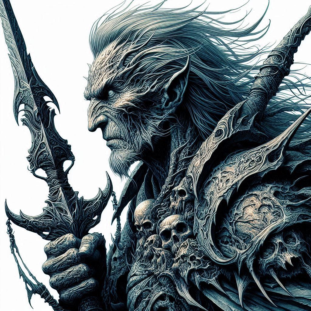 An immortal warrior in the style of Simon Bisley