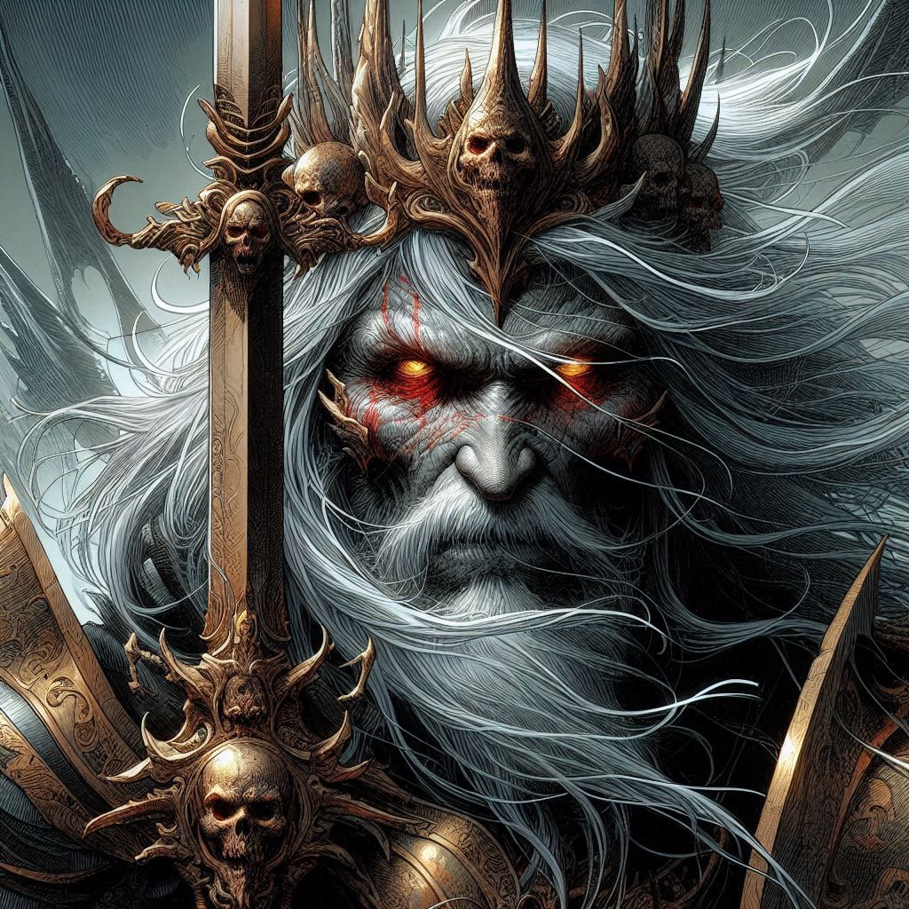 An immortal warrior in the style of Simon Bisley