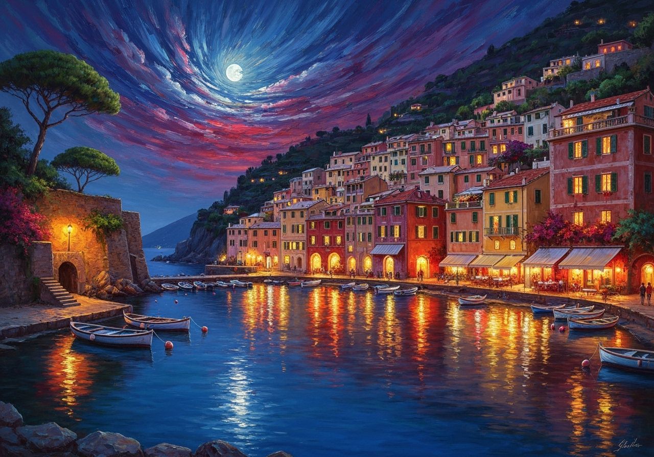 Night harbour  by @Croc lover