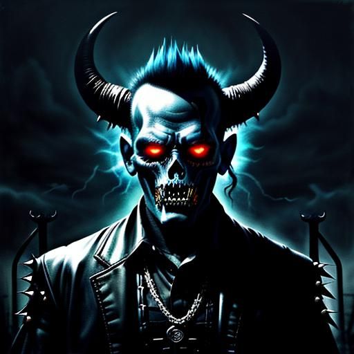 SPIKED GATEWAY TO INSANITY, INDIGO BLUE HELLS ANGEL LEATHERS...
