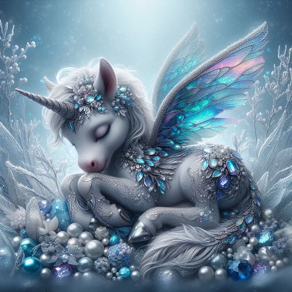 " Ein schlafender Einhornjunges "