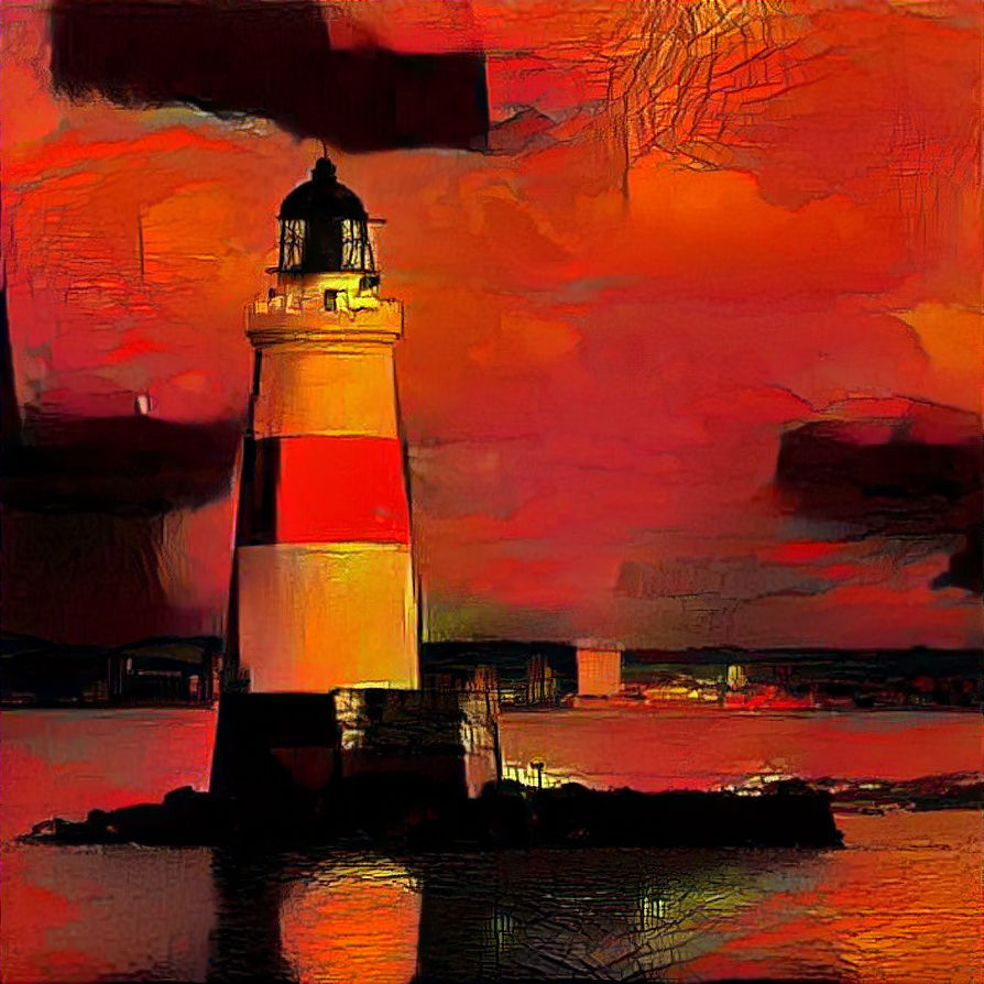 Oxcars Lighthouse, Firth of Forth, Scotland AI Generated Artwork