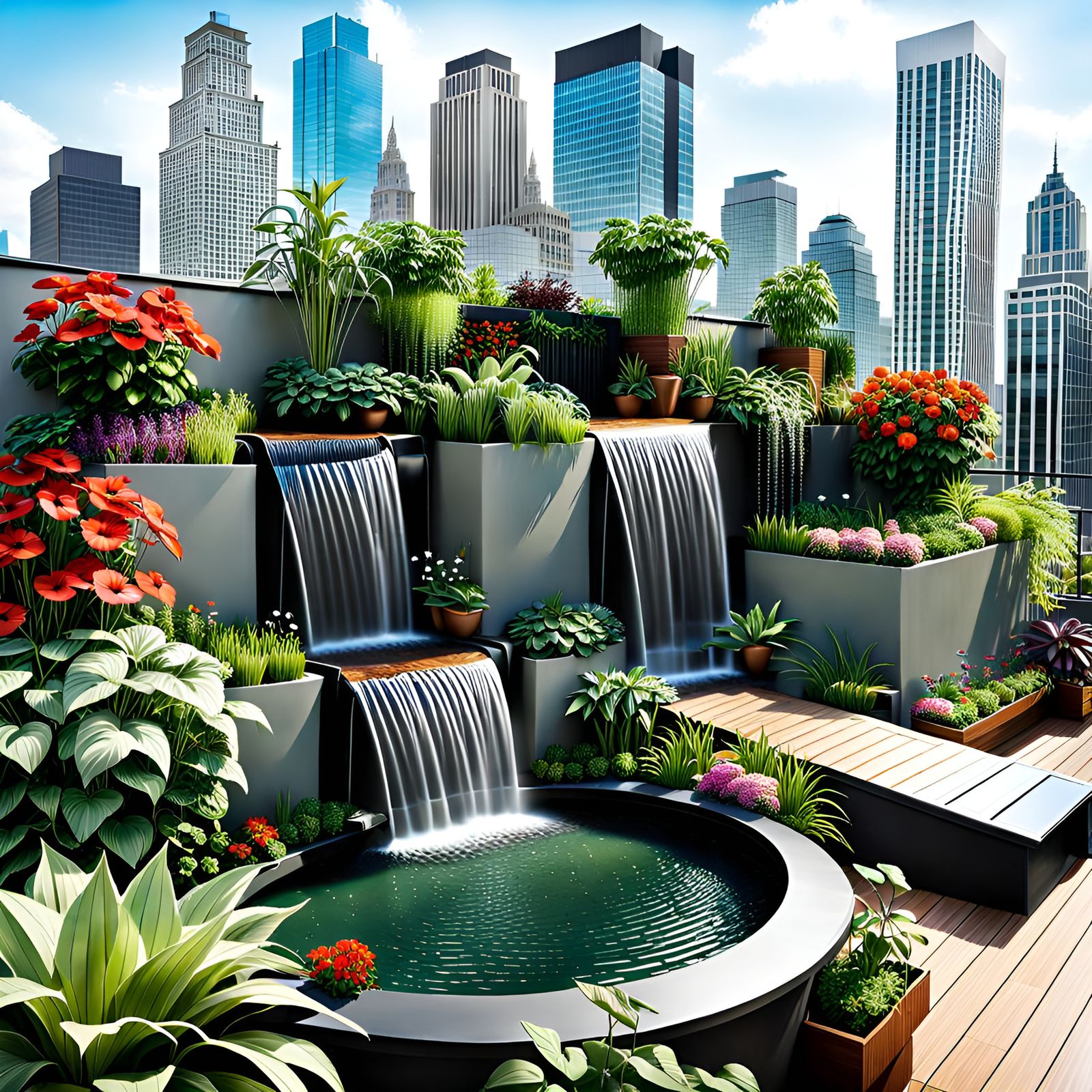 Rooftop garden and forever water  by @Katrina Bair