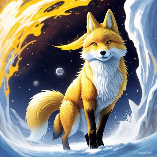 A shining golden fox
