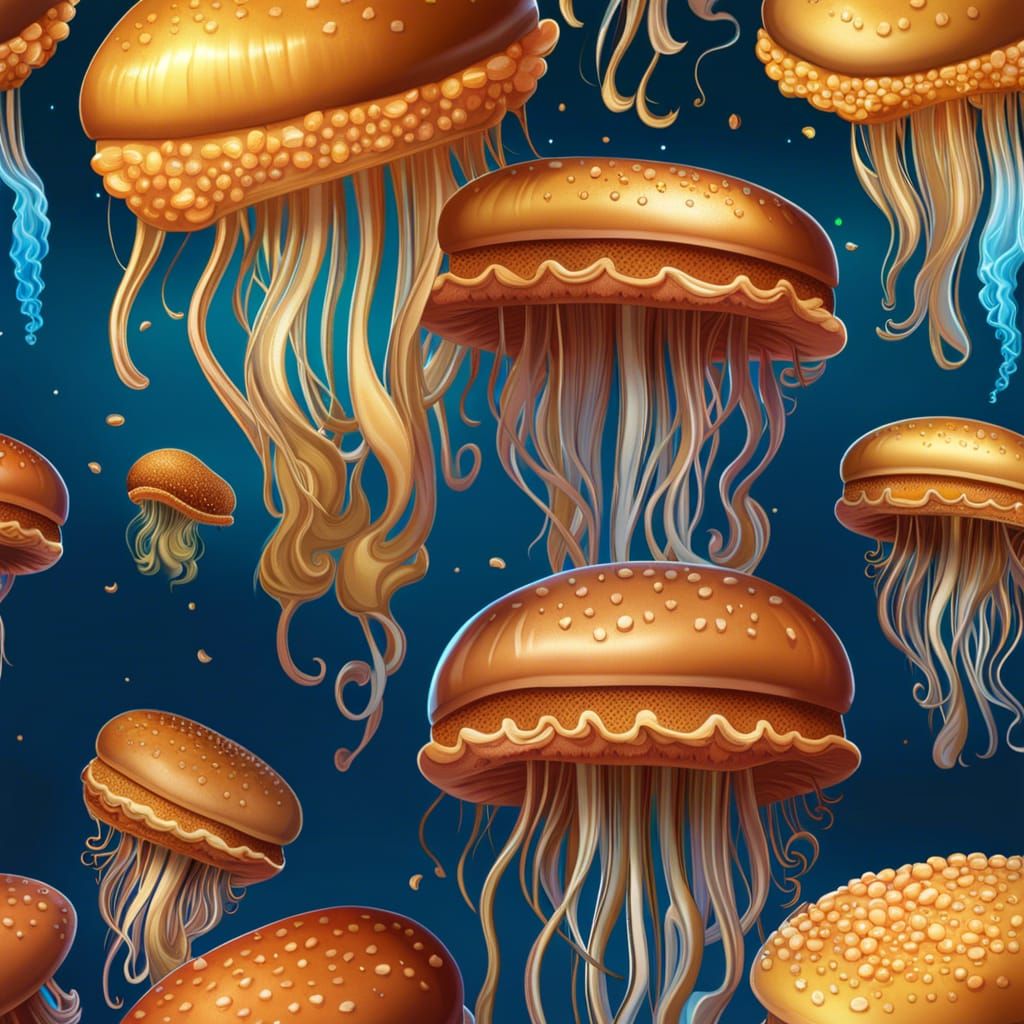 A peanut butter and jellyfish sandwich AI Generated Artwork