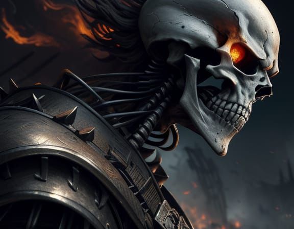 Skeleton Warrior with Glowing Sword in Epic Fantasy Art