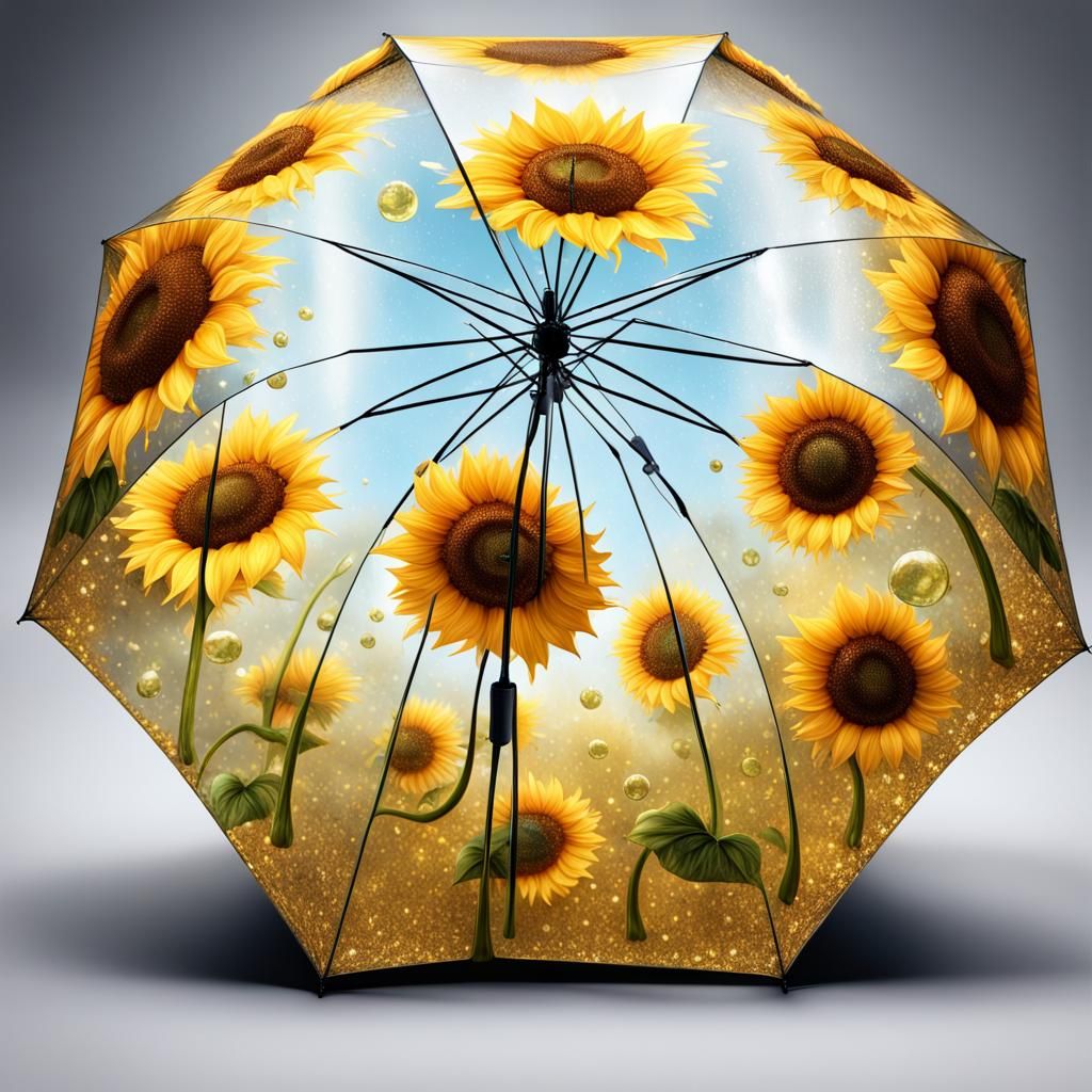 Sunflower umbrella AI Generated Artwork NightCafe Creator