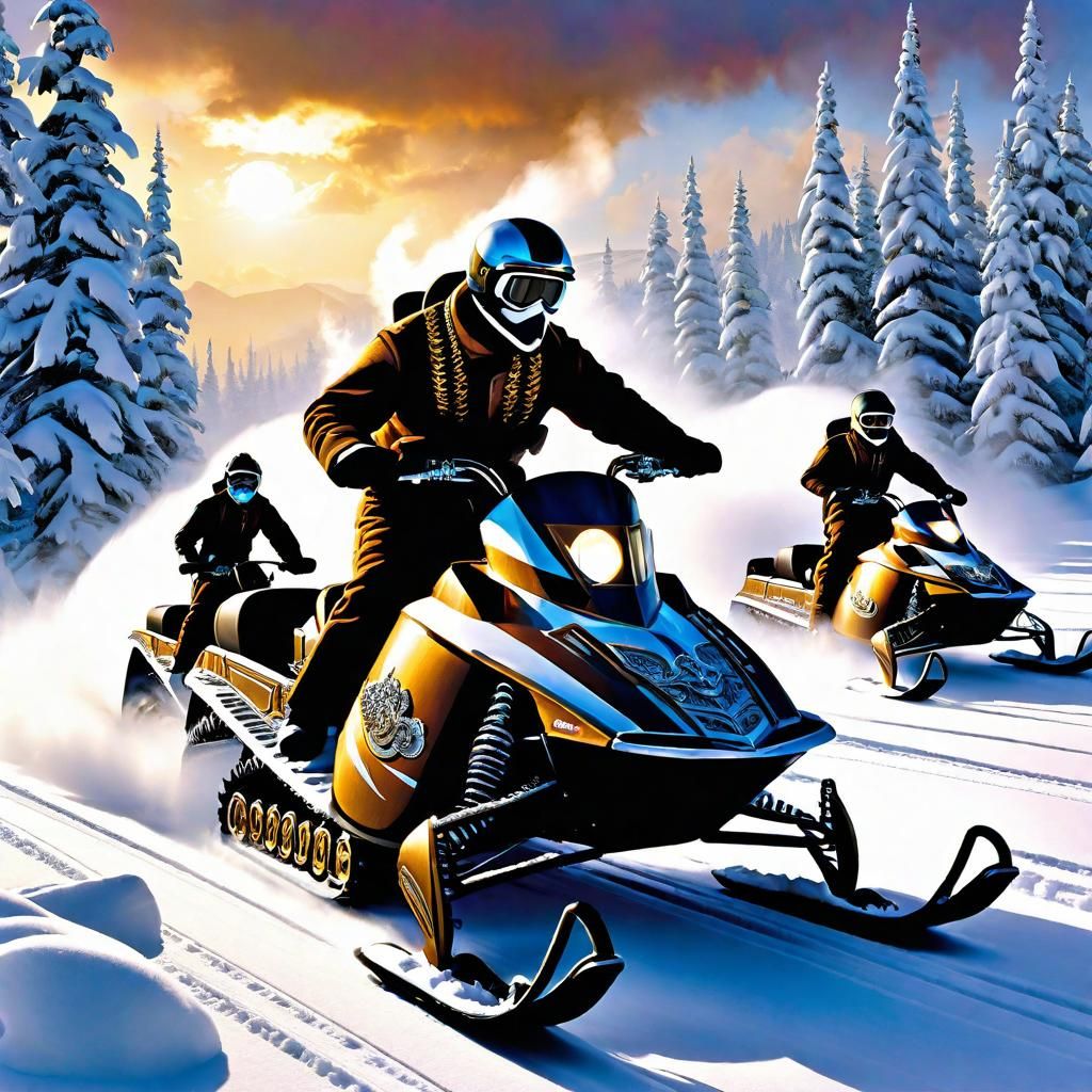 SteamPowered Snowmobile Race 5 AI Generated Artwork NightCafe Creator