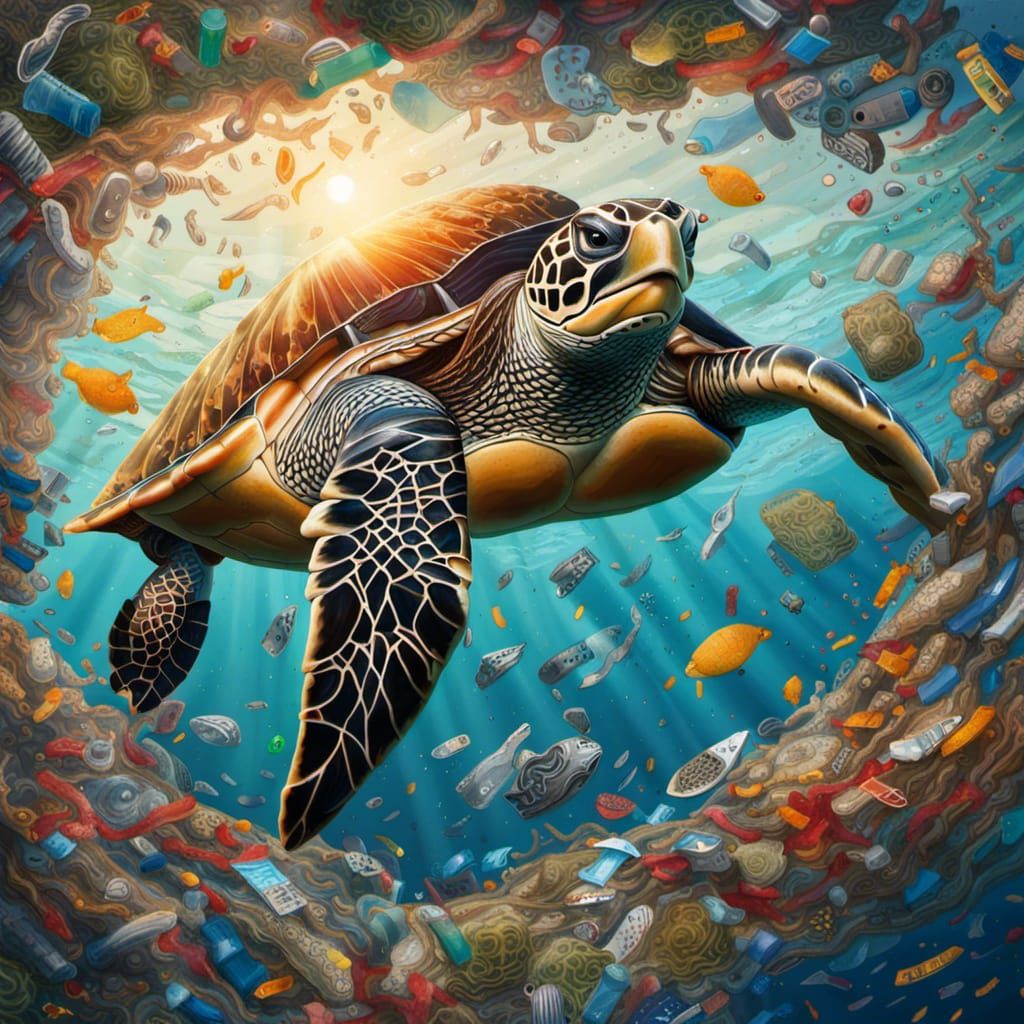 Sea turtle in an ever changing world  by @Ideal