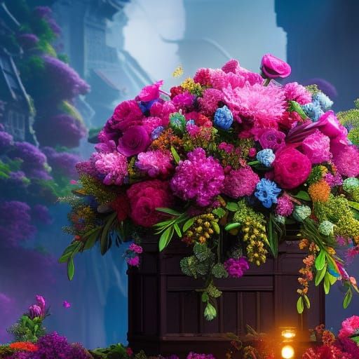 Bright flower casket  by @BinaryDragon