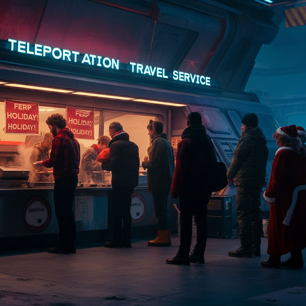 Teleportation began with an issue of what to do with the bodies it left behind, then the soup kitchens came with a solut...