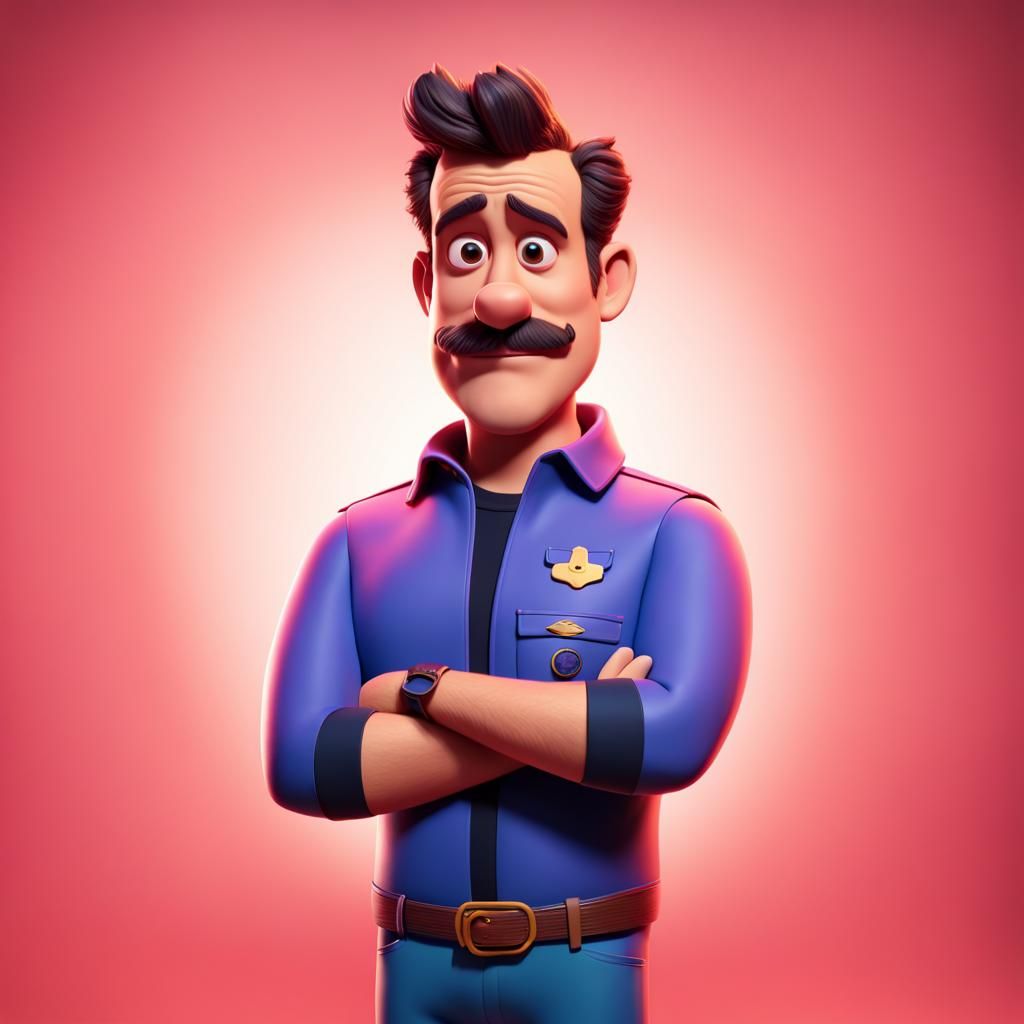 Cartoon Ted Lasso Looks Mildly Like A Sheriff On The Verge o...