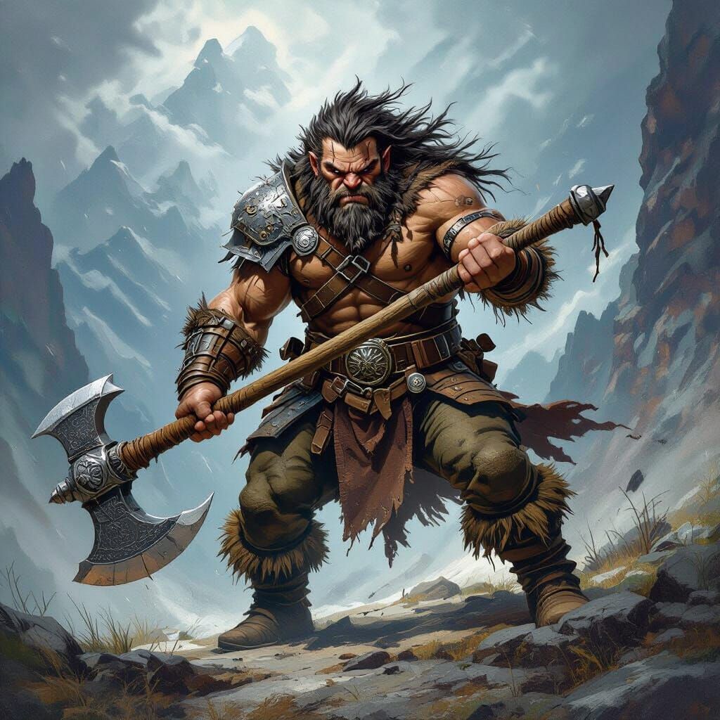 Halfling barbarian male