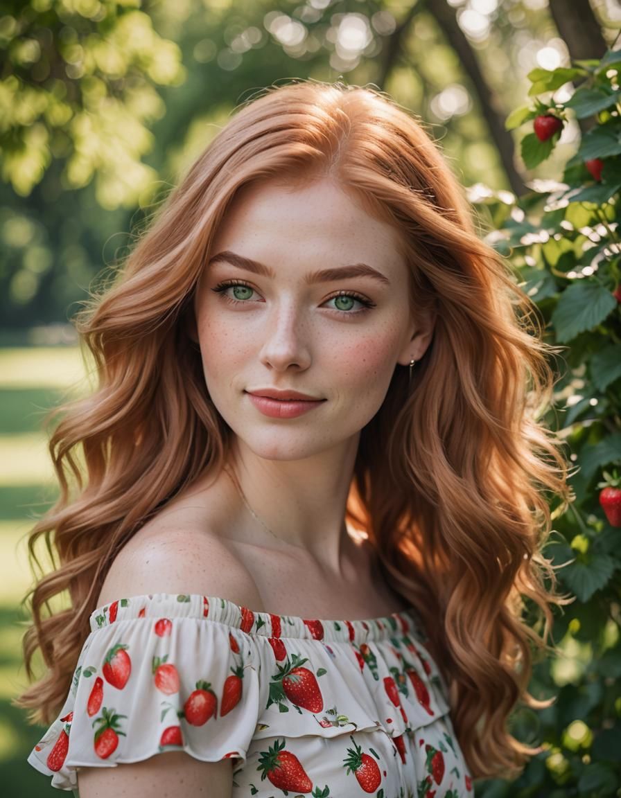 Portrait of an 18-Year-Old Girl with Green Eyes