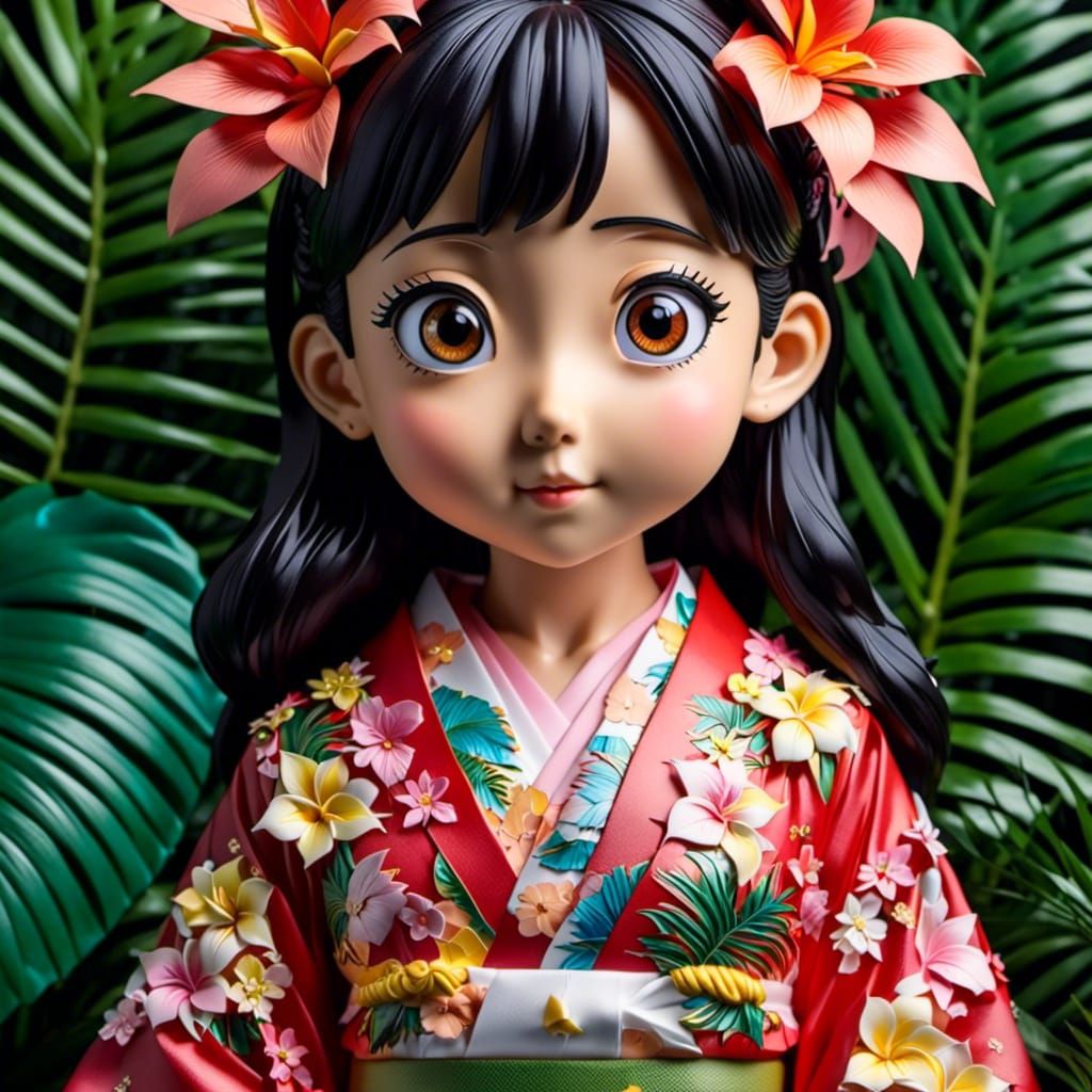 <lora:Elephant Boy:1.0>An adorable girl in a tropical garden <lora:Stay Golden:1.0>