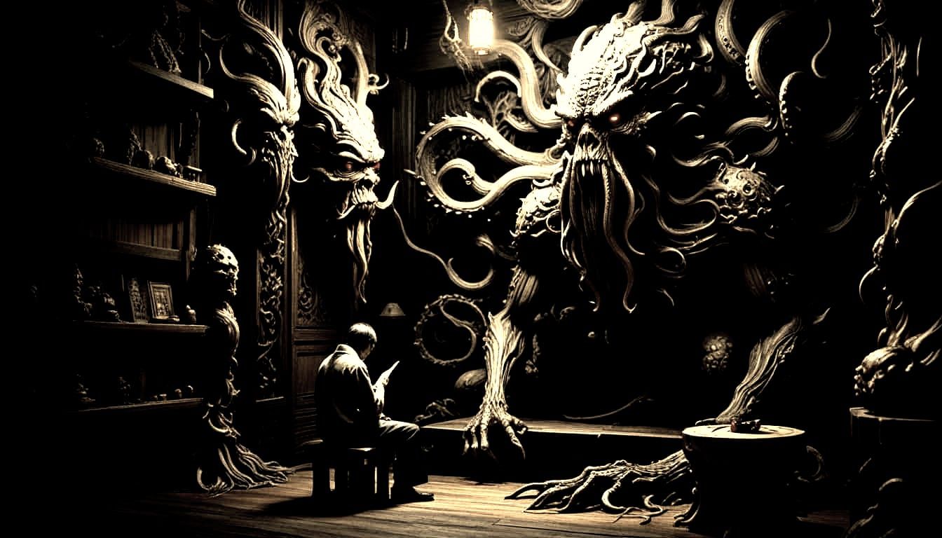 Cthulhu Woodshop: Edo-Period Japanese Woodblock Print