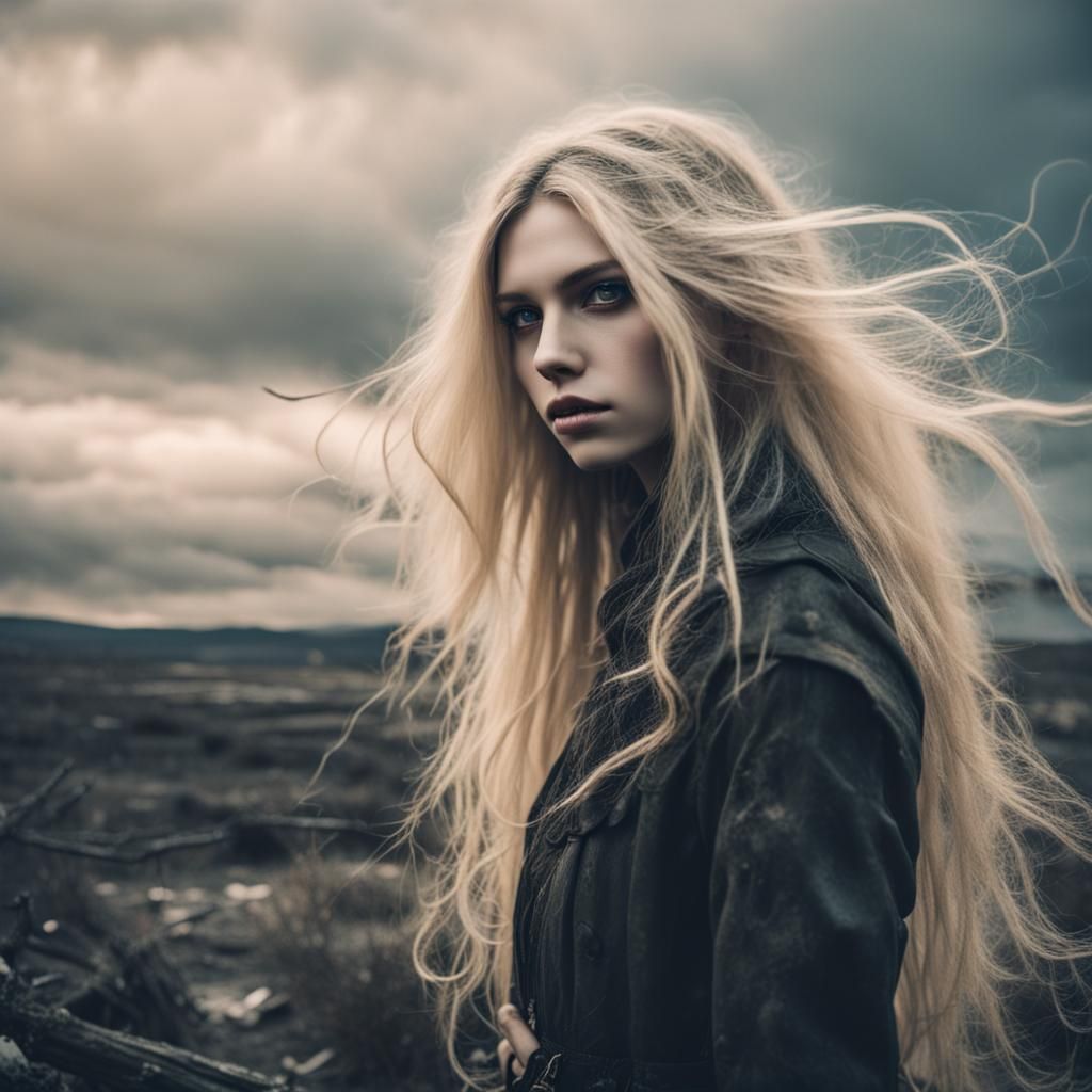 Mysterious Girl - Lovecraftian Landscape