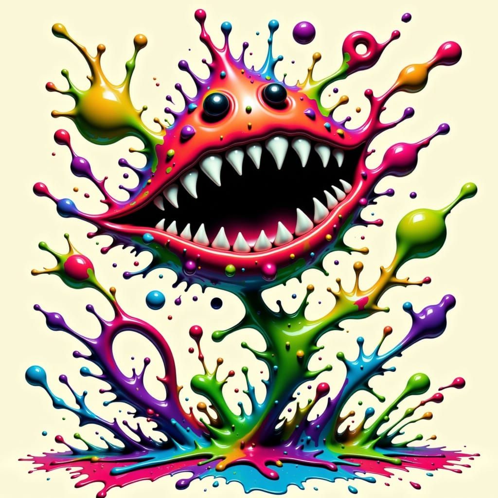 Splatter, Splash, Dance, Little Shop of Horrors Piranha Plant <lora:SplatterSplashDance:1.0>