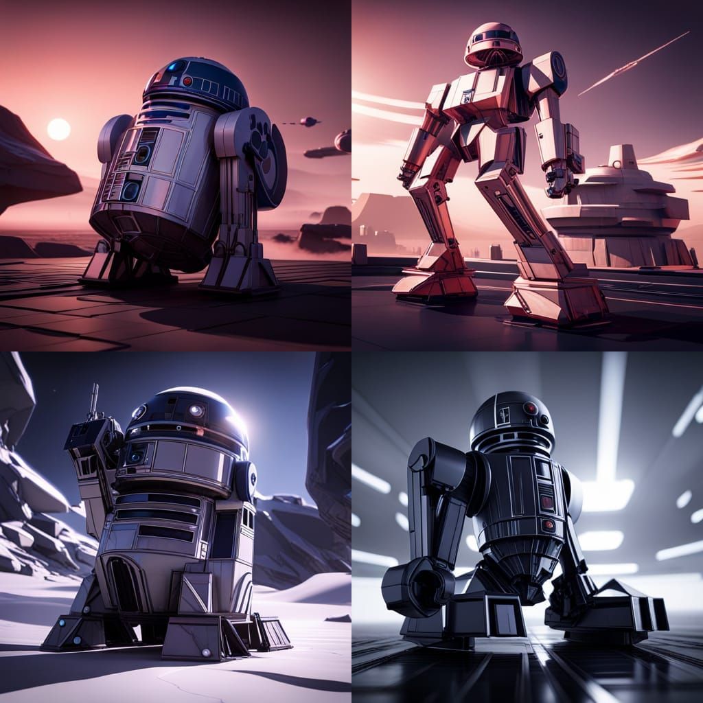 Art Deco Star Wars intricate mech details, ground level shot, 8K