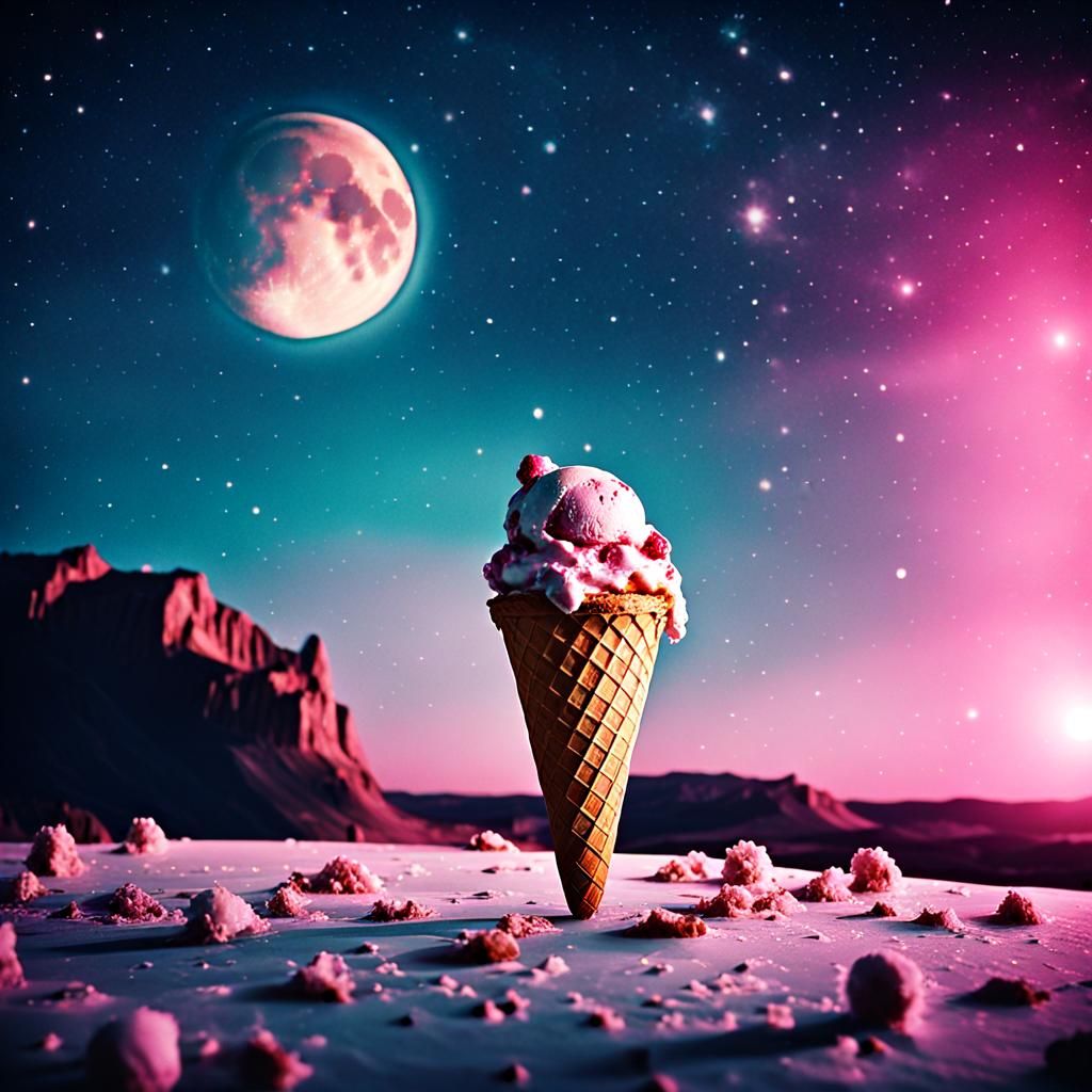 Ice cream moon and stars