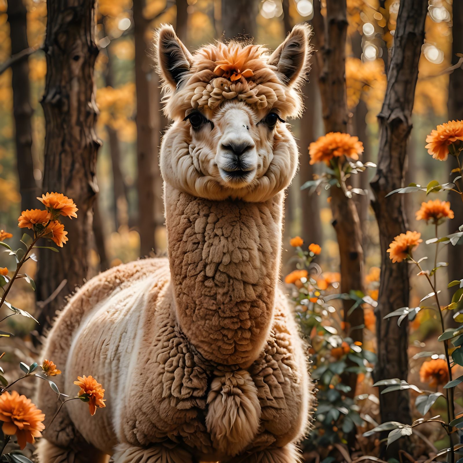 a very fluffy alpaca