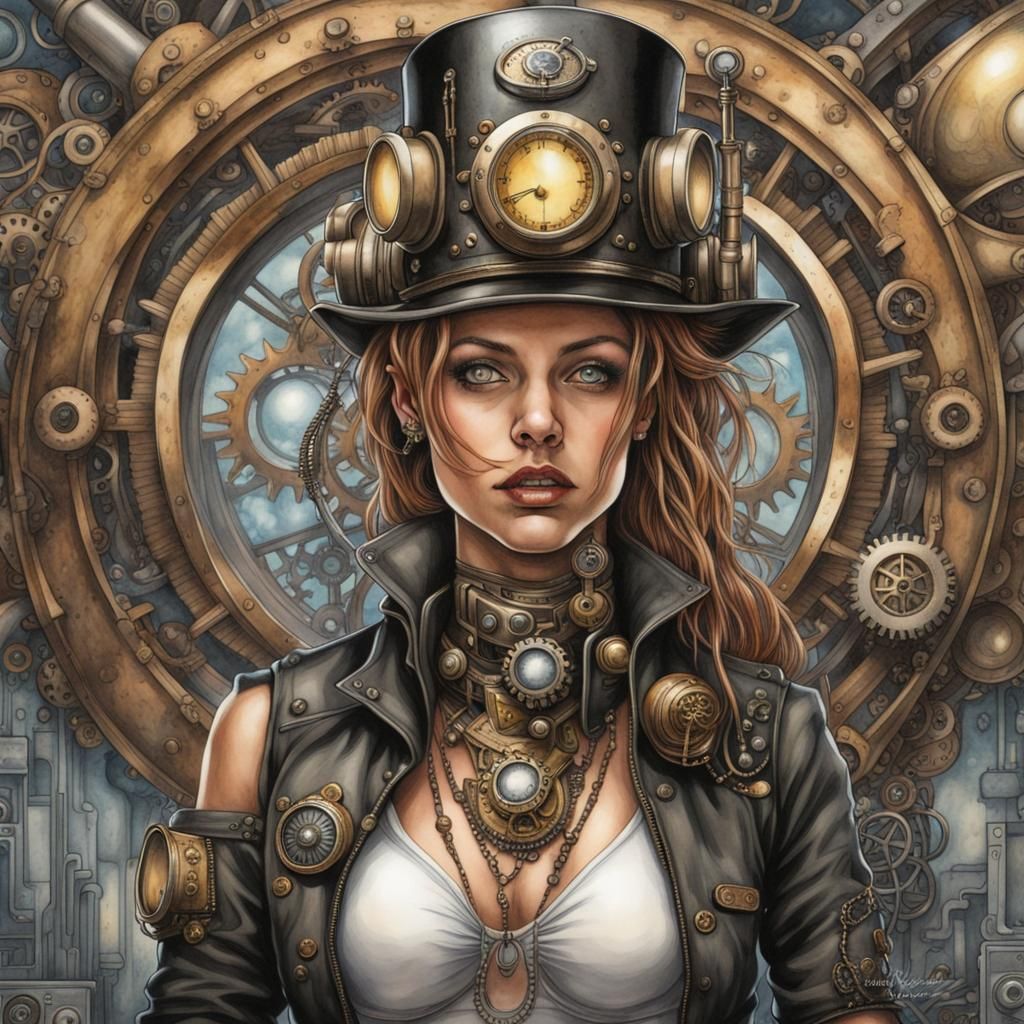 God's steampunk cyberpunk super detailed Photorealistically depicted in ...