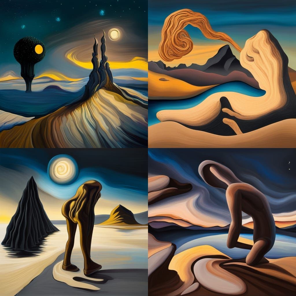 Starry Night done in the style of Dali