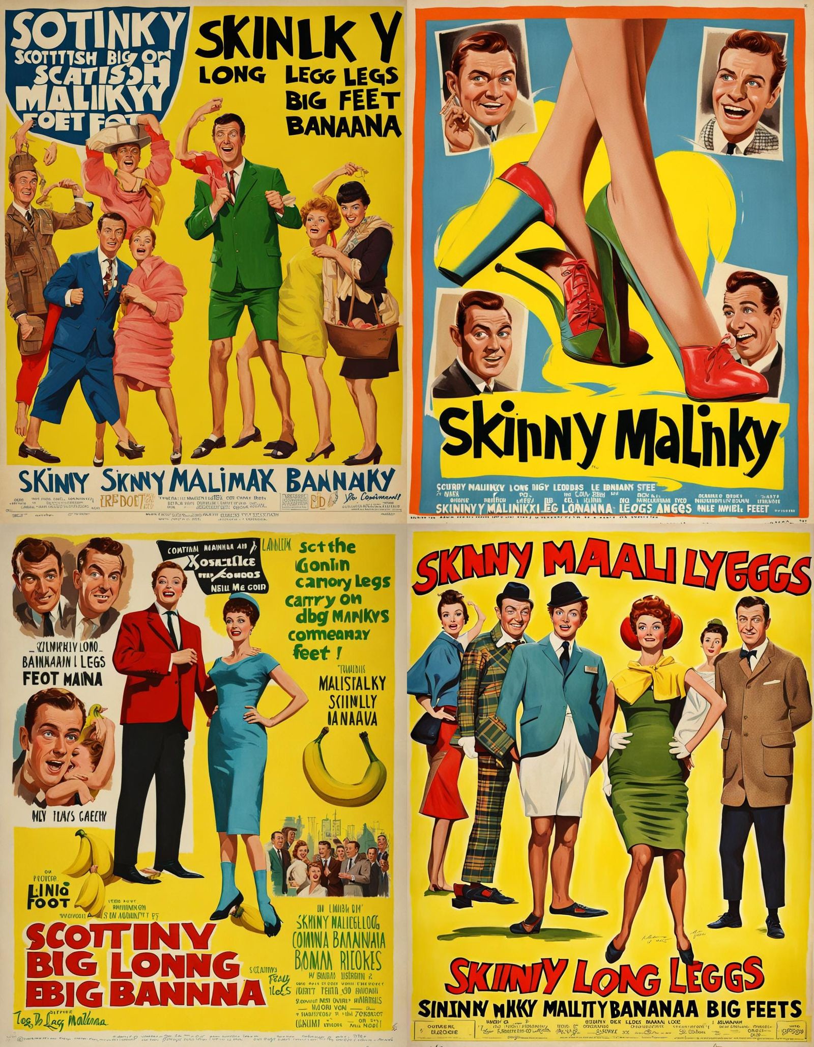 1960 Scottish Carry On style comedy movie poster "Skinny Malinky Long