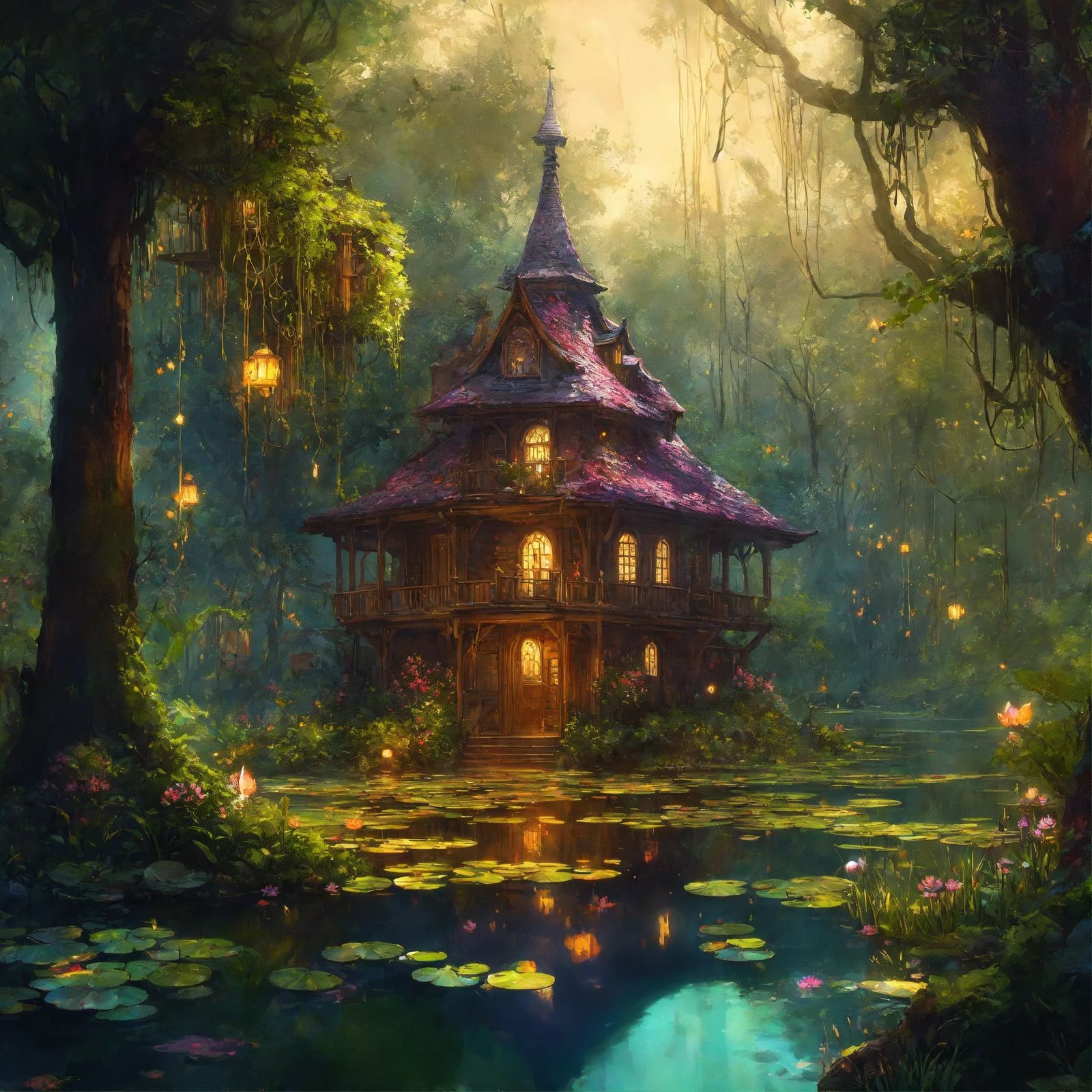 Elvish house - AI Generated Artwork - NightCafe Creator