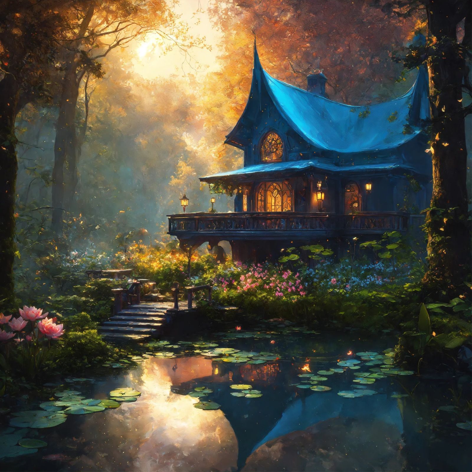 Elvish house - AI Generated Artwork - NightCafe Creator