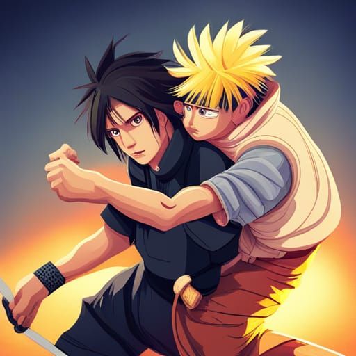 Naruto & Sasuke - Ai Generated Artwork - Nightcafe Creator