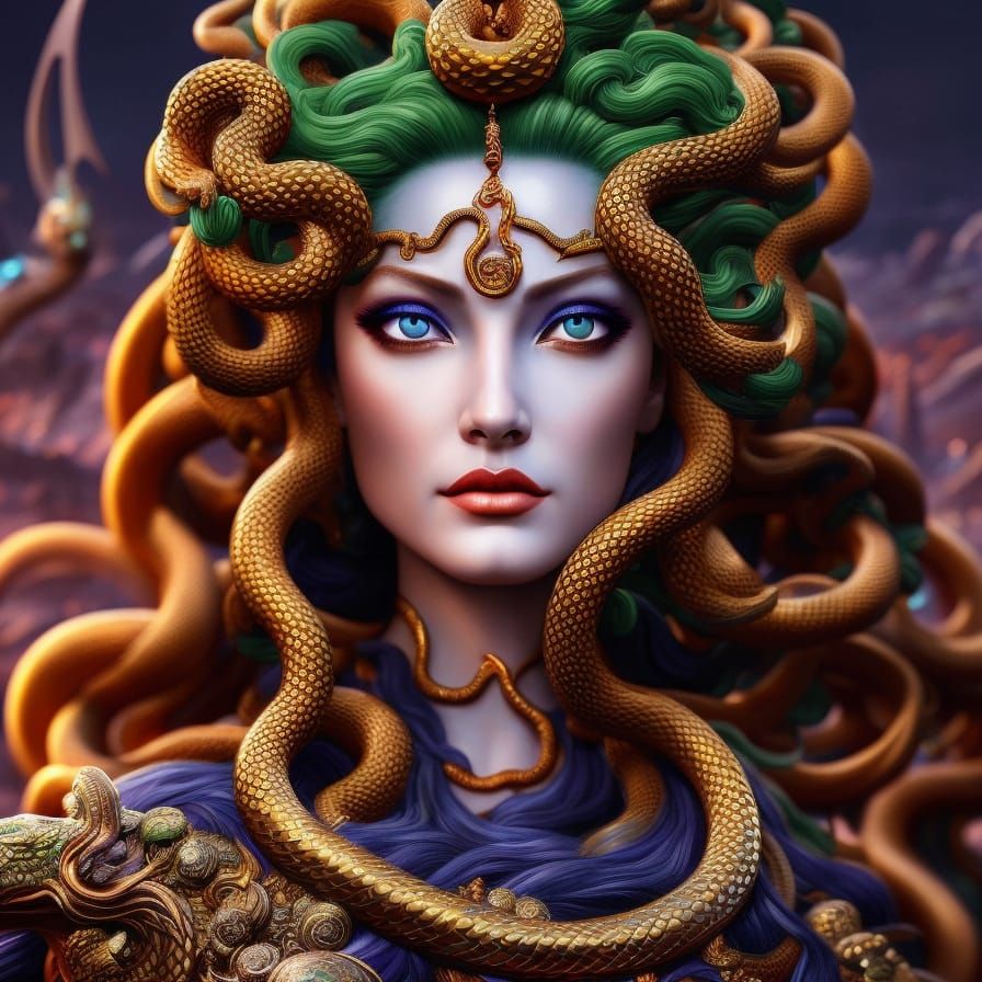 Medusa Goddess portrait - AI Generated Artwork - NightCafe Creator