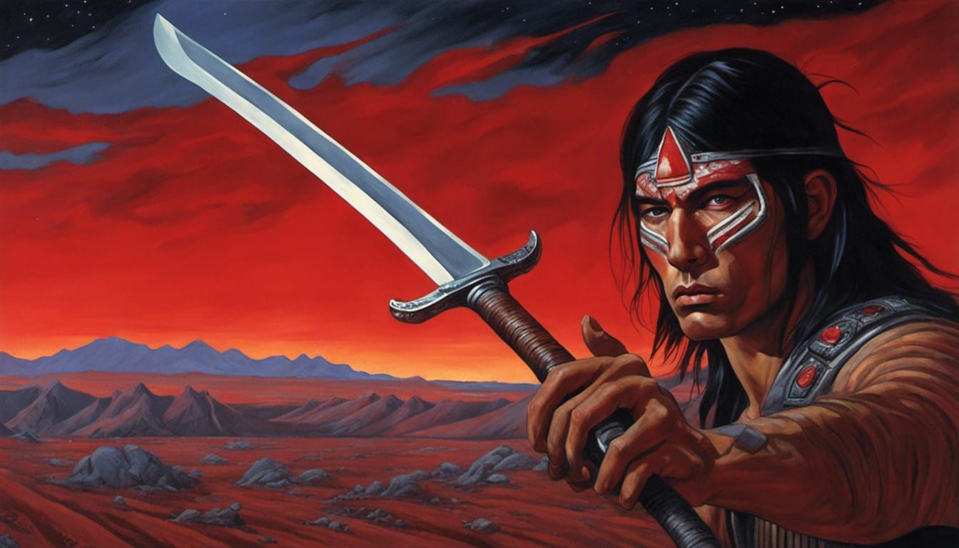 "25-year-old male Native American vampire with glowing blood...