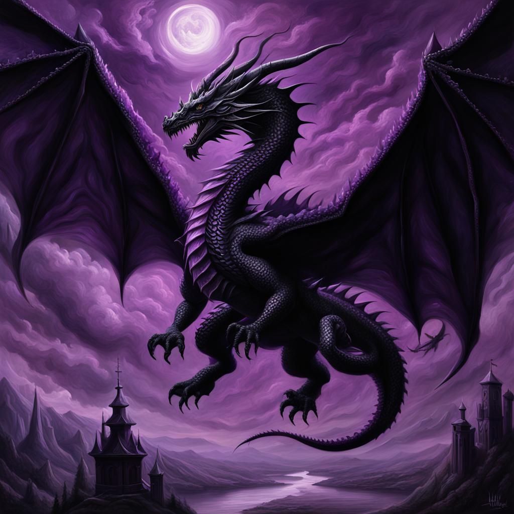 Black and purple dragon