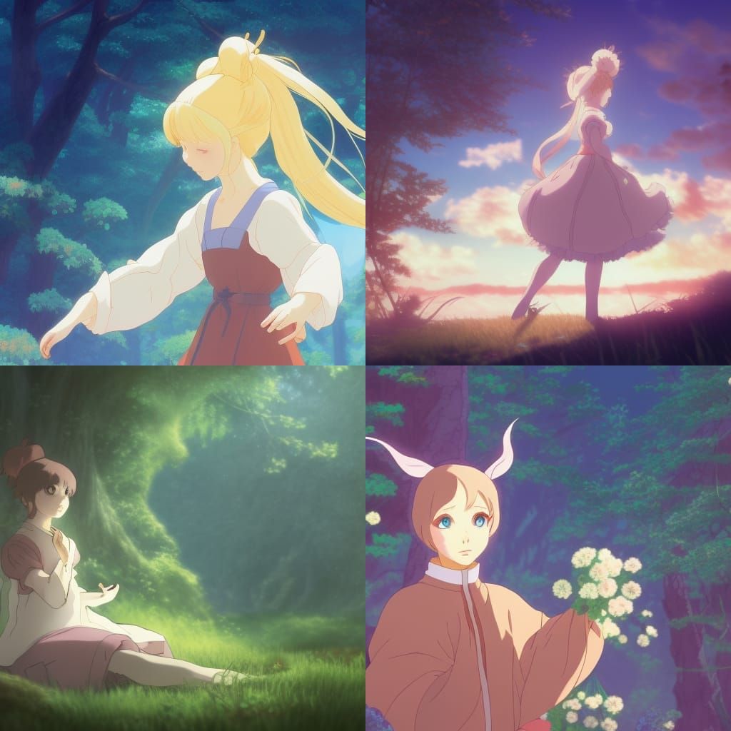 A bun from a Russian fairy tale in anime style. 4K quality. ...