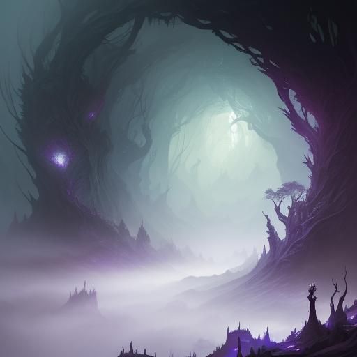 twisting sinuous  tunnel made of trees and bushes  leading into confusion sinister by Greg Rutkowski a masterpiece, 8k resolution, dark fant...