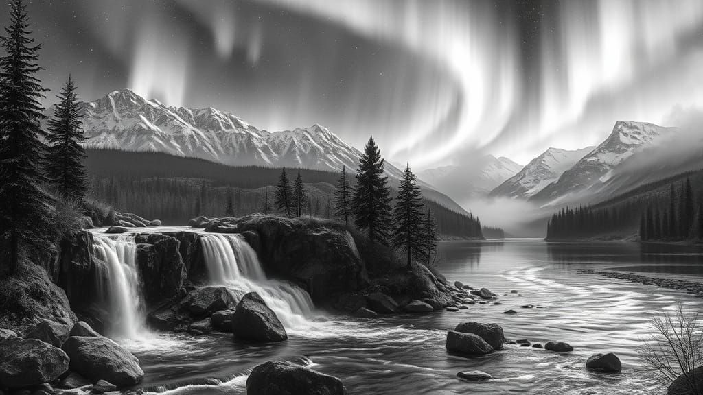 majestic river with a waterfall