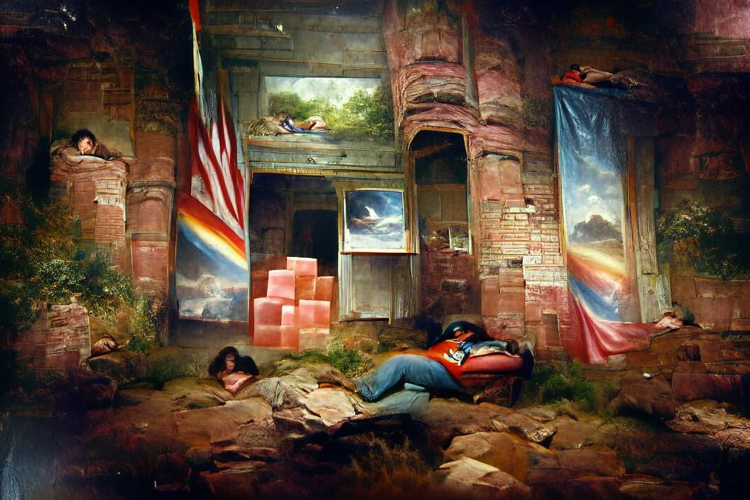 Frederic Edwin Church Painting titled "Heroine Den In an Aba...
