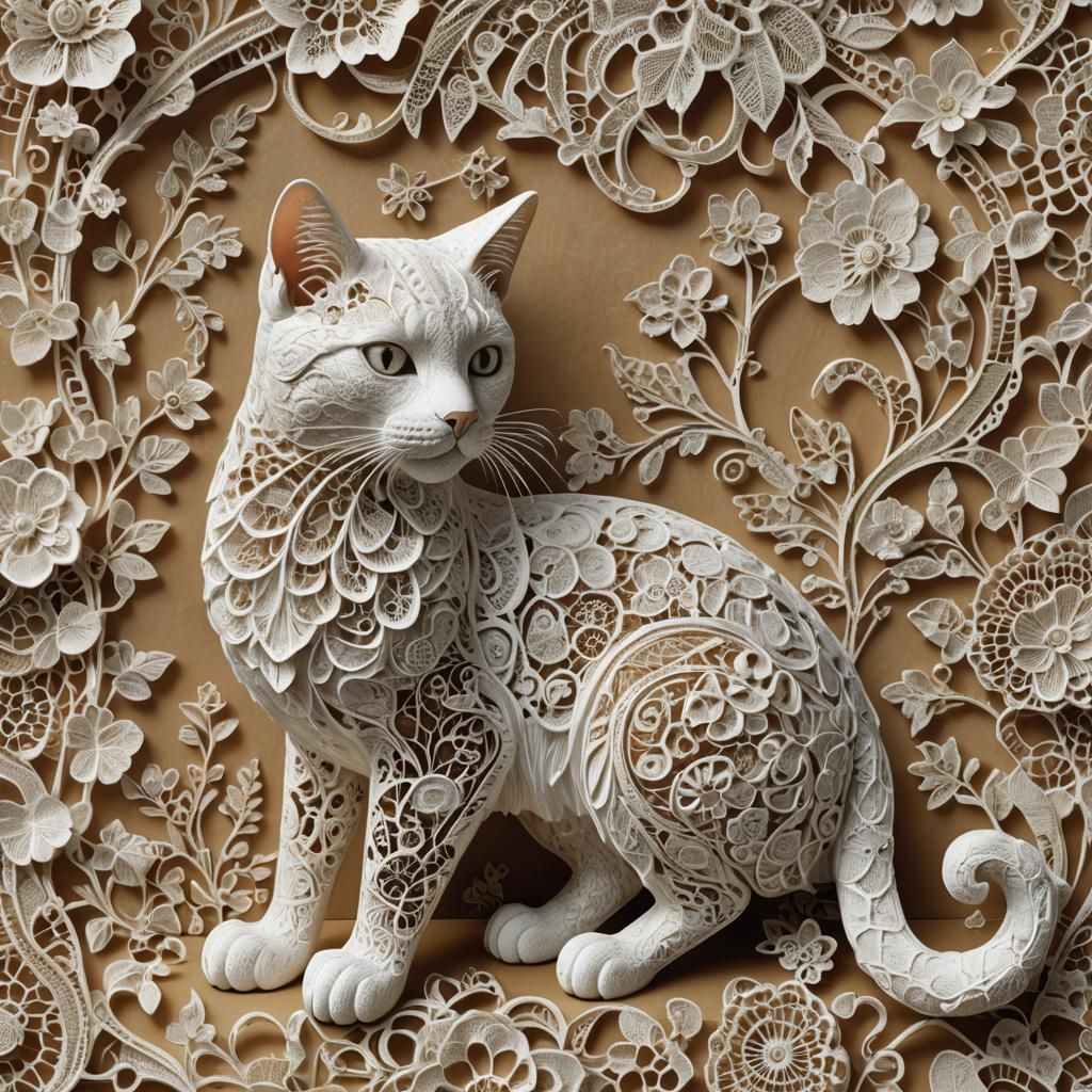 Lace cat  by @MrEbano