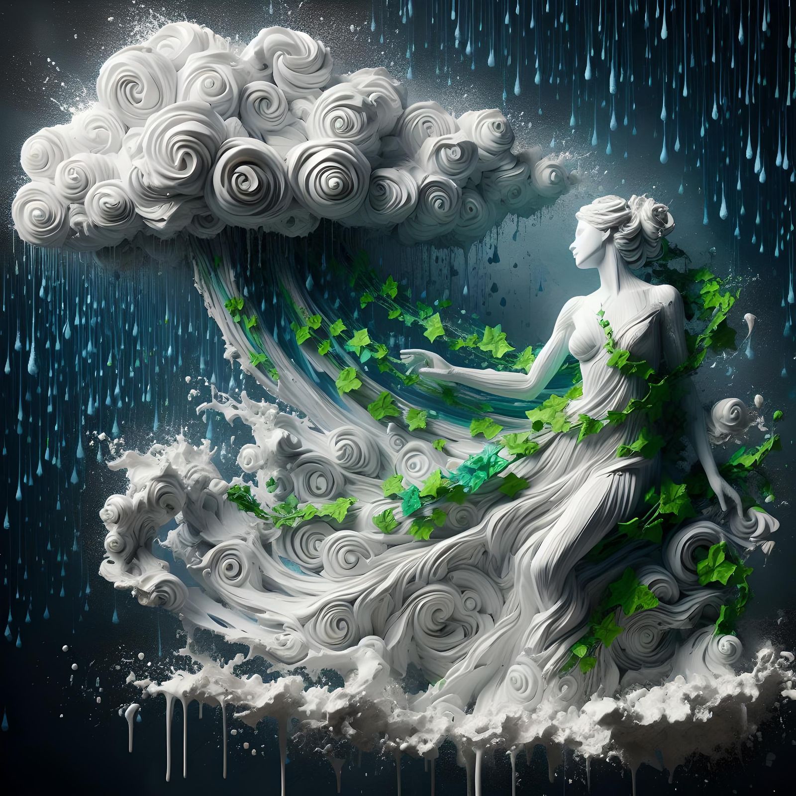 I don't notice the rain, submerged in everyday thoughts