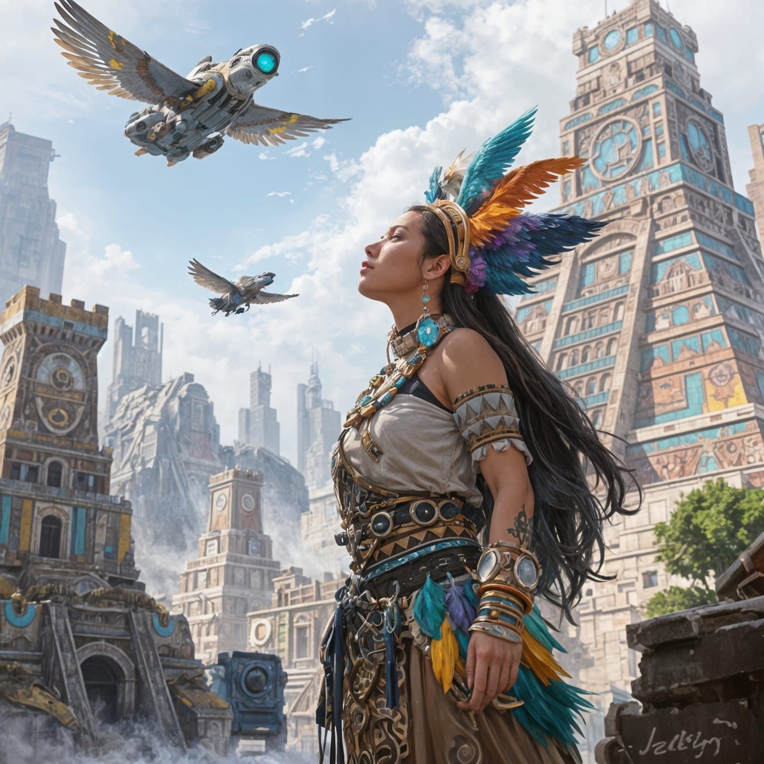 Mayan techno city  by @Dobiki