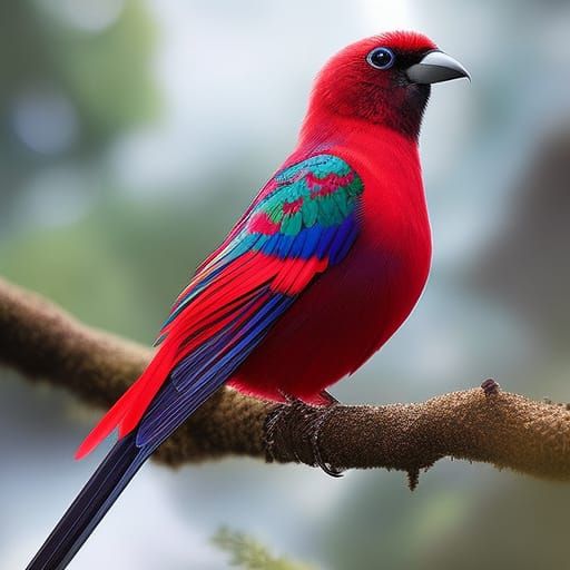 Jewel toned red bird