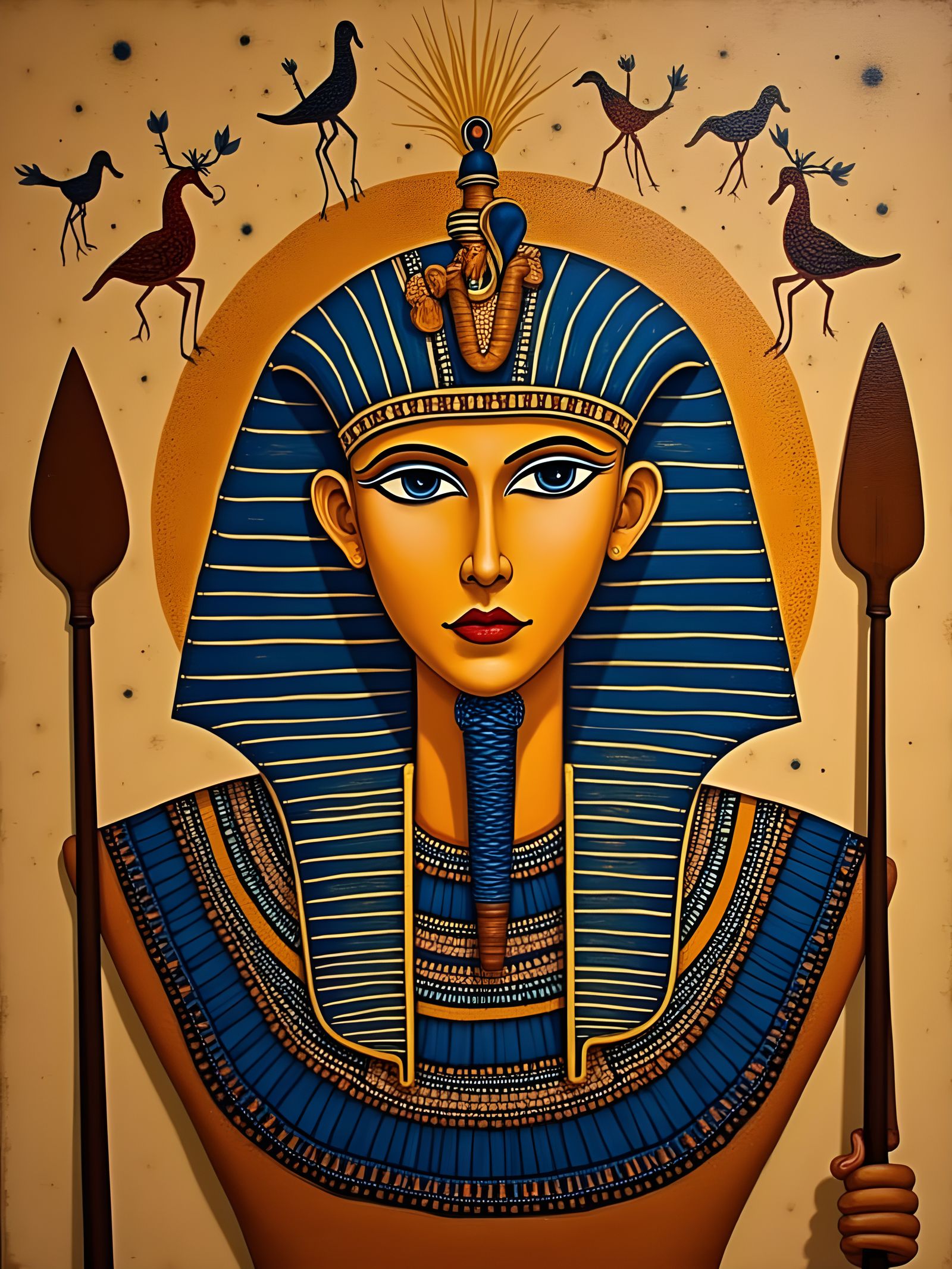 A portrait of Tutankhamun