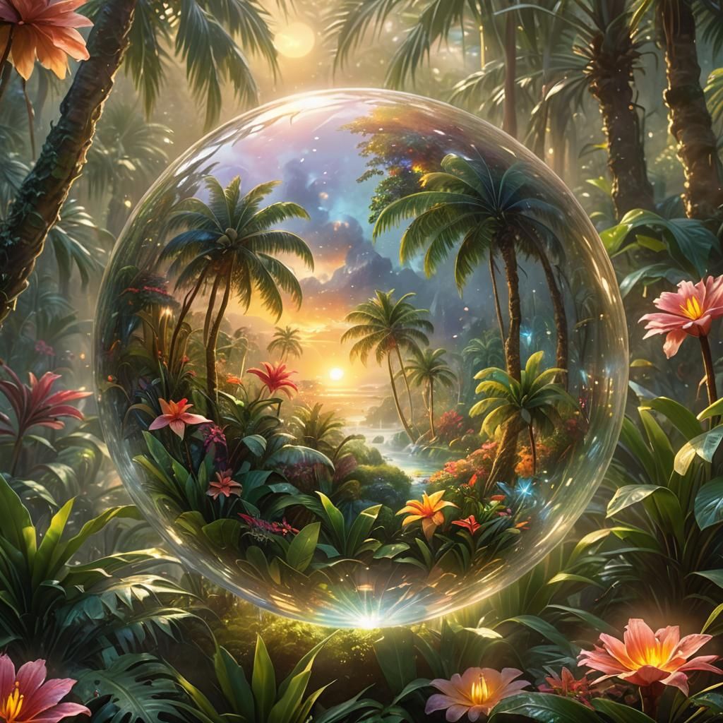 TROPICAL PARADISE IN AN ORB   by @gypsy