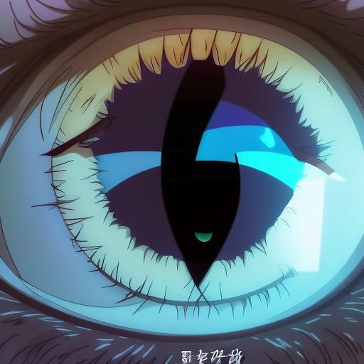 cat slit pupil eye, action anime style