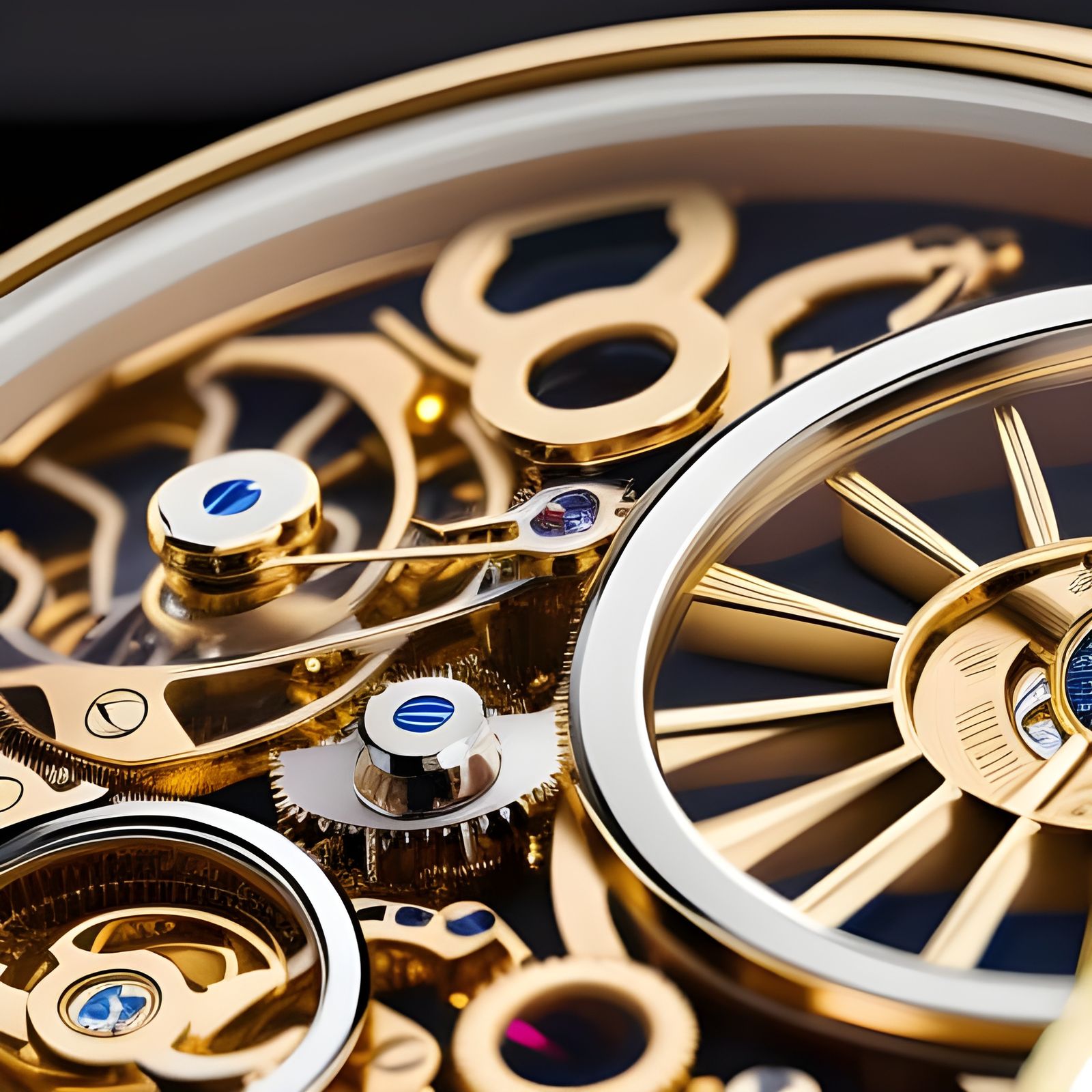 Chronograph made from gold and other precious metals